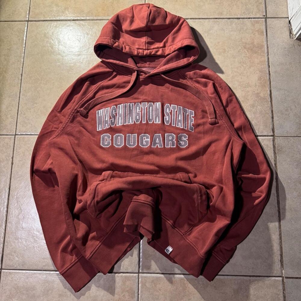 Vintage y2k burgundy washington state uni Hoodie Size L in Mens